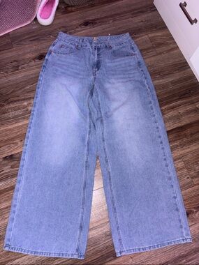 Levi's Pale Blue Wide-Leg High Rise Jeans